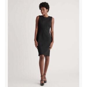 Quince Womens Size L Navy Blue Stretch Ponte Sleeveless Knee Length Dress NEW